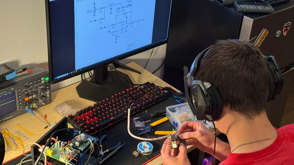 Working on electronics at my bench
