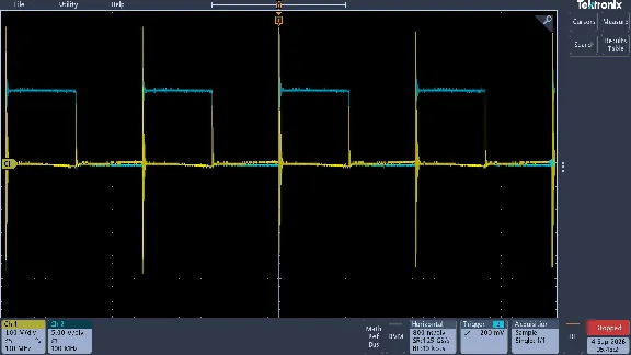 Large input loop probed at IC pin