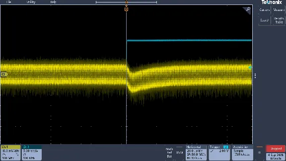 Load step response, large input loop