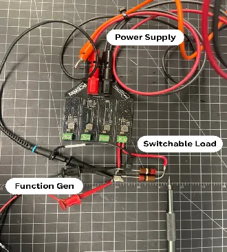 Load step response test setup